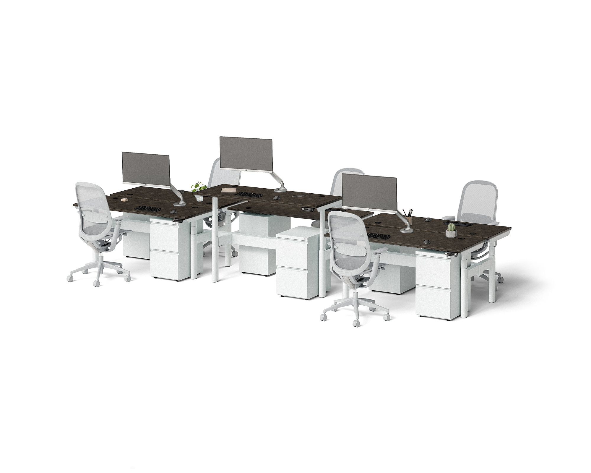 Sol Adjustable-Height Desks for 6