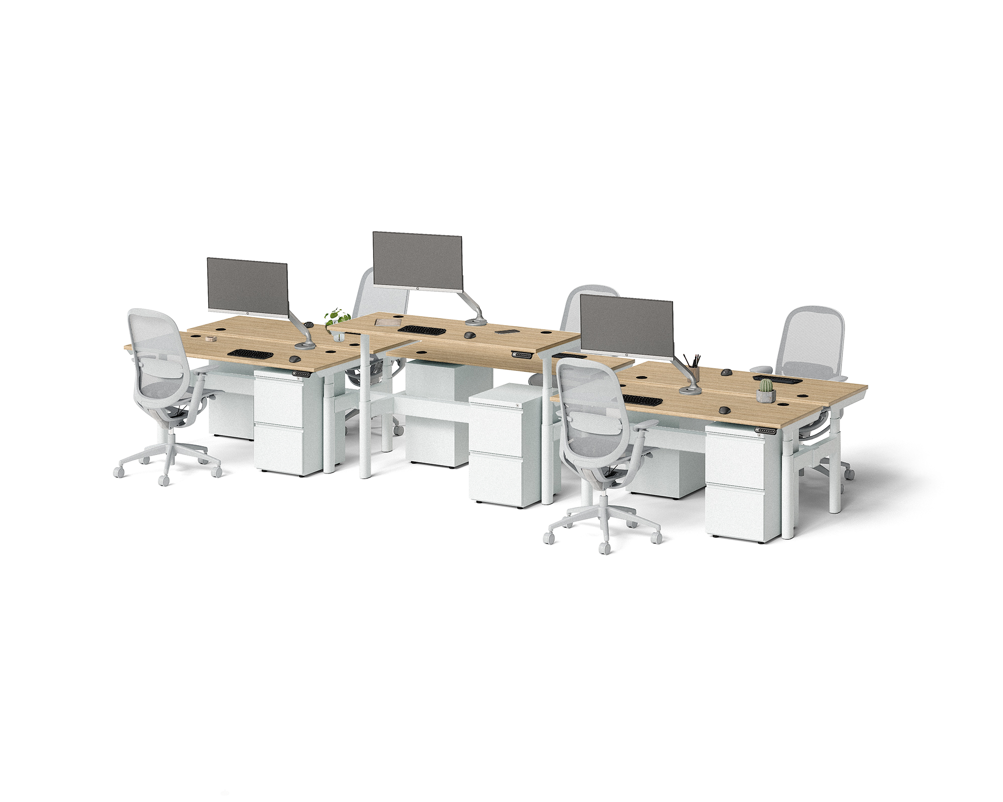 Sol Adjustable-Height Desks for 6