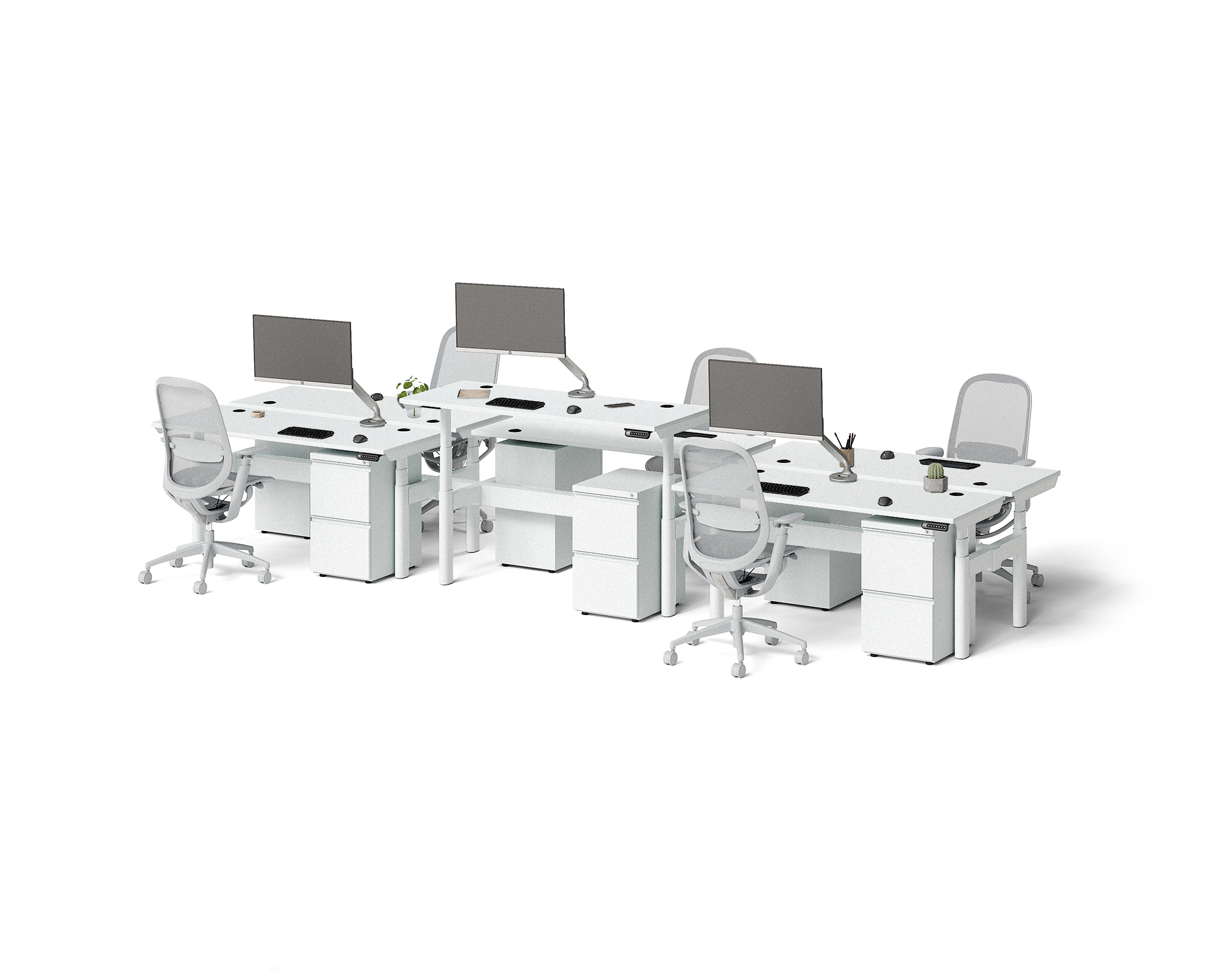 Sol Adjustable-Height Desks for 6