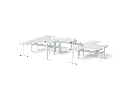 Sol L-Shaped Adjustable-Height Desks for 6