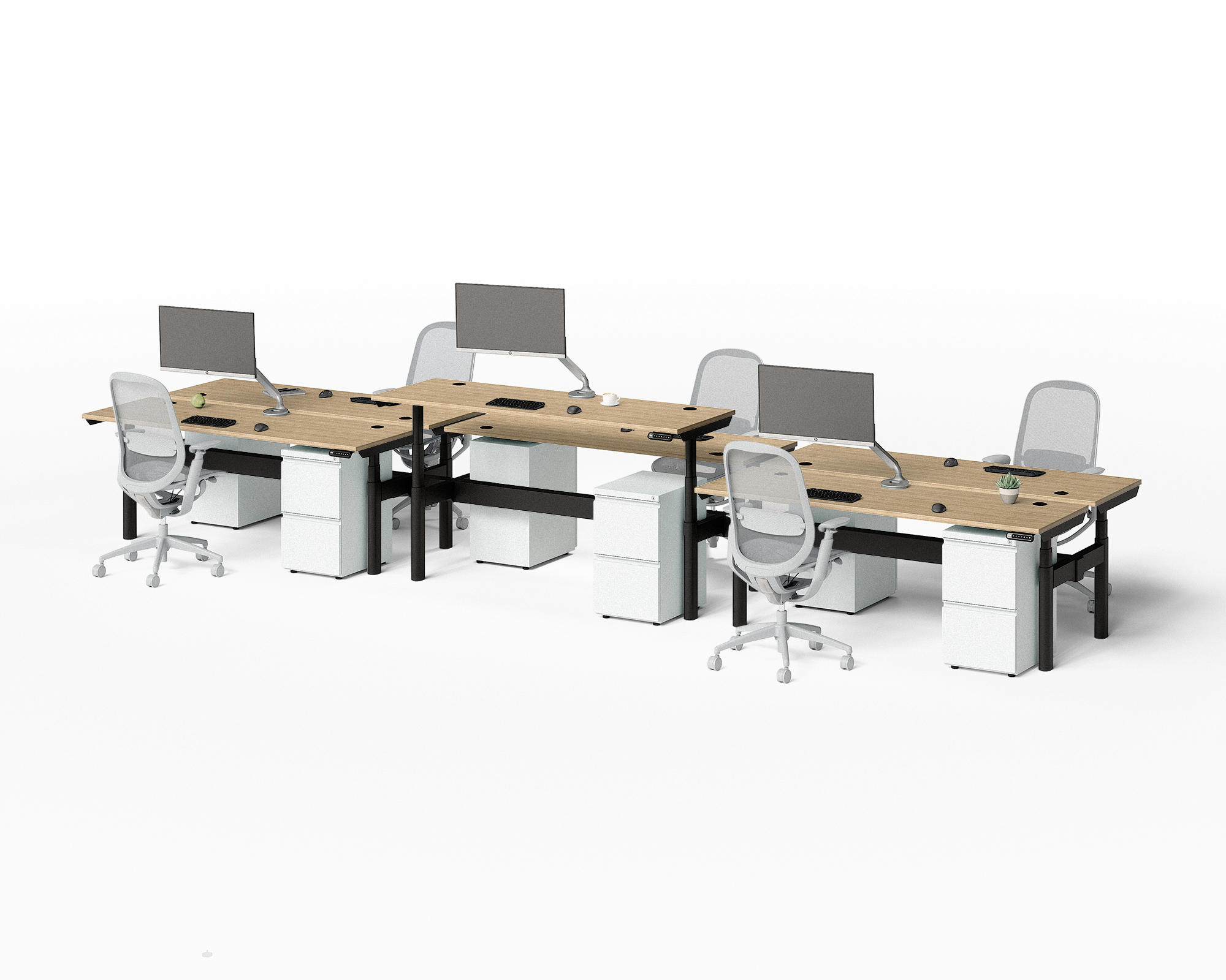 Sol Adjustable-Height Desks for 6