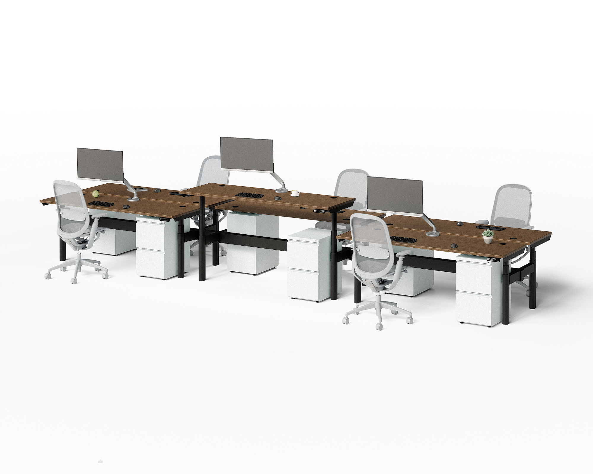 Sol Adjustable-Height Desks for 6