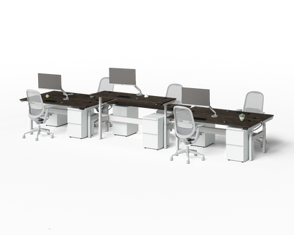 Sol Adjustable-Height Desks for 6