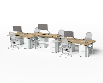 Sol Adjustable-Height Desks for 6