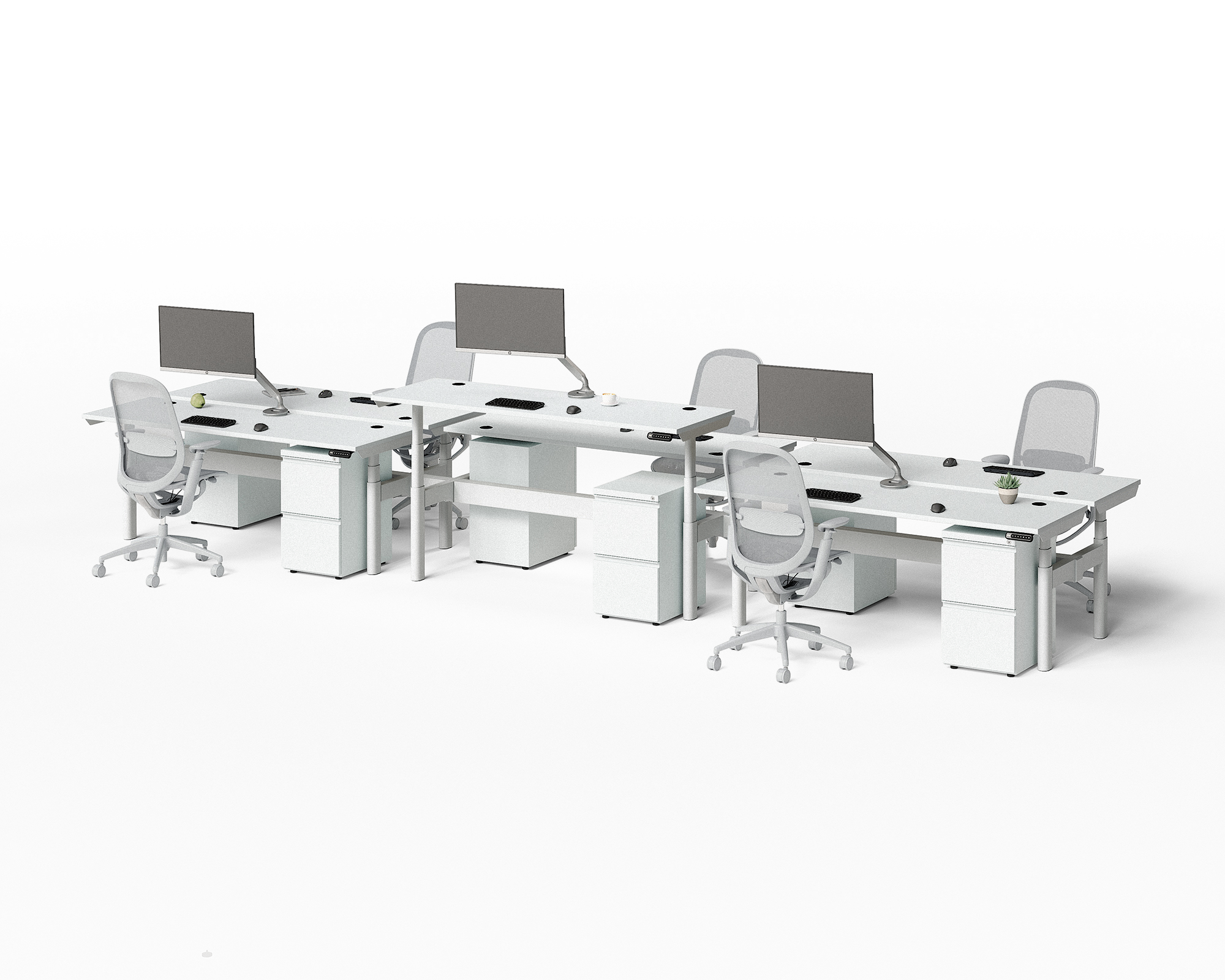 Sol Adjustable-Height Desks for 6