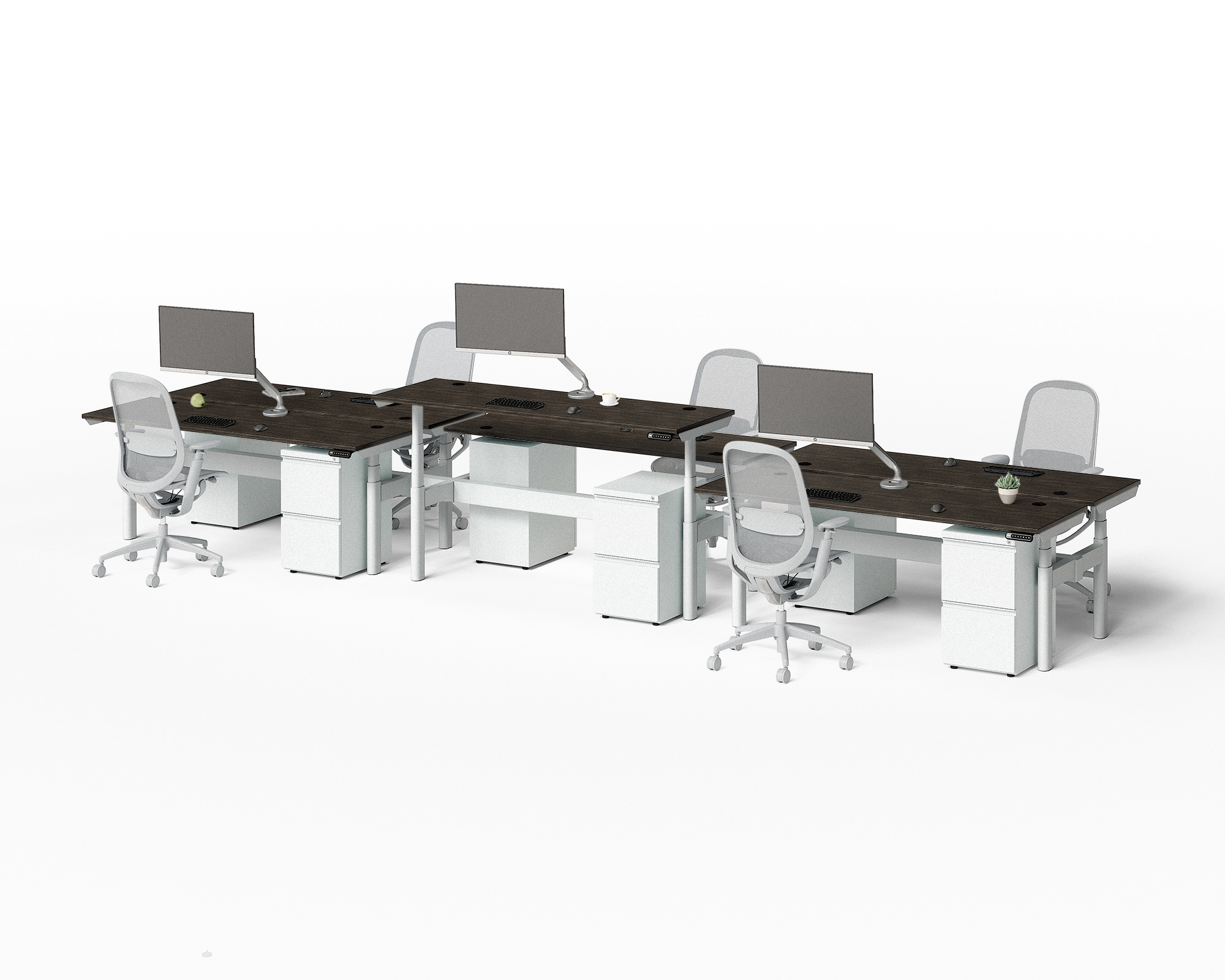Sol Adjustable-Height Desks for 6