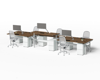 Sol Adjustable-Height Desks for 6