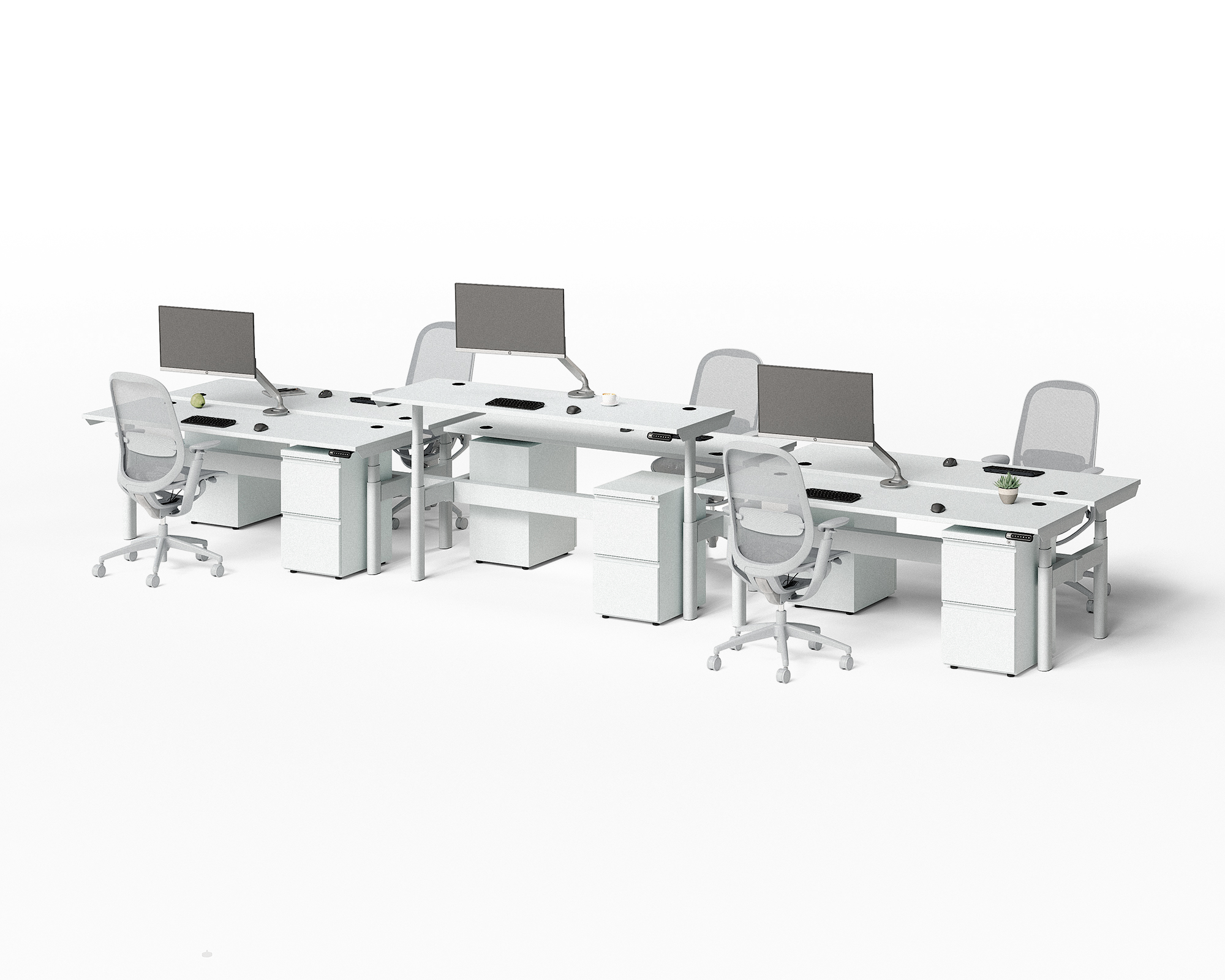 Sol Adjustable-Height Desks for 6