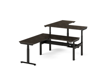 Sol L-Shaped Adjustable-Height Desks for 2