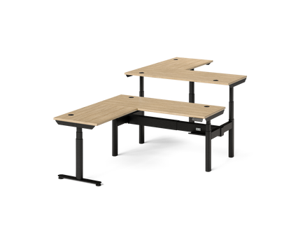 Sol L-Shaped Adjustable-Height Desks for 2