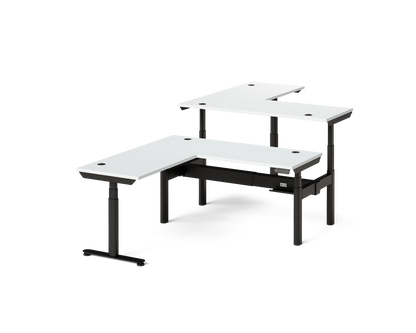 Sol L-Shaped Adjustable-Height Desks for 2