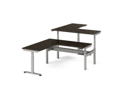 Sol L-Shaped Adjustable-Height Desks for 2