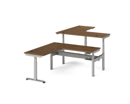 Sol L-Shaped Adjustable-Height Desks for 2