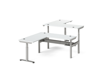 Sol L-Shaped Adjustable-Height Desks for 2