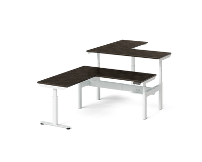 Sol L-Shaped Adjustable-Height Desks for 2
