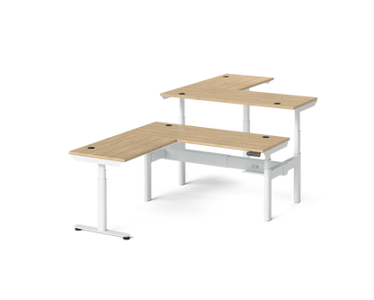 Sol L-Shaped Adjustable-Height Desks for 2