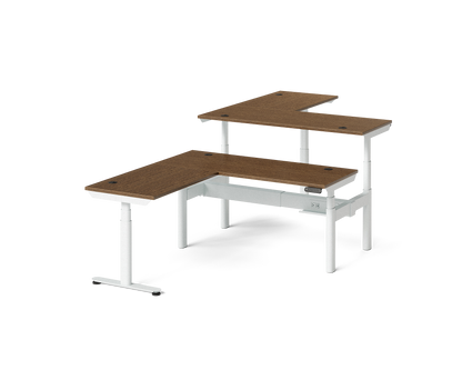 Sol L-Shaped Adjustable-Height Desks for 2