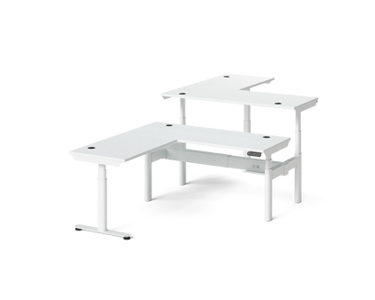 Sol L-Shaped Adjustable-Height Desks for 2