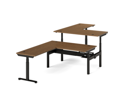 Sol L-Shaped Adjustable-Height Desks for 2