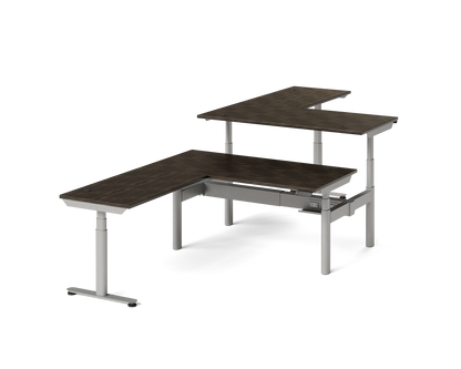 Sol L-Shaped Adjustable-Height Desks for 2