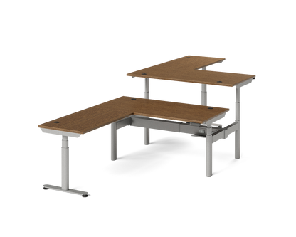 Sol L-Shaped Adjustable-Height Desks for 2