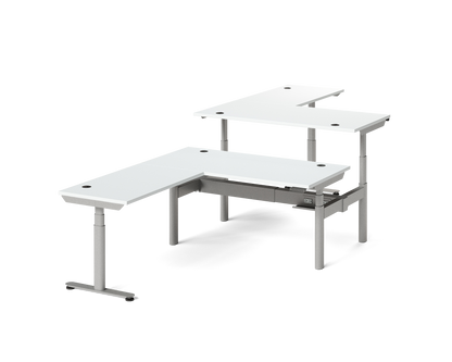 Sol L-Shaped Adjustable-Height Desks for 2