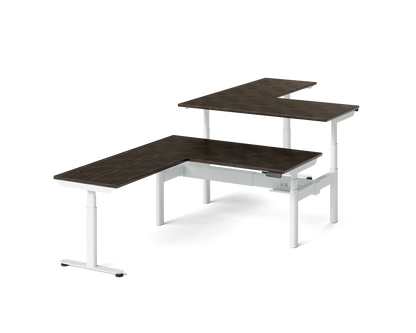 Sol L-Shaped Adjustable-Height Desks for 2