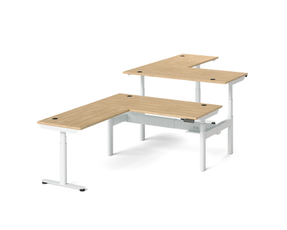 Sol L-Shaped Adjustable-Height Desks for 2