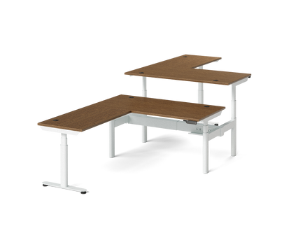 Sol L-Shaped Adjustable-Height Desks for 2