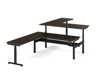 Sol L-Shaped Adjustable-Height Desks for 2