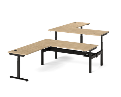 Sol L-Shaped Adjustable-Height Desks for 2