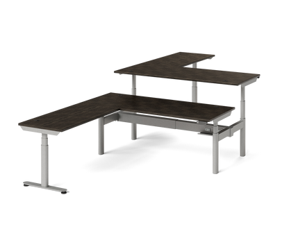 Sol L-Shaped Adjustable-Height Desks for 2