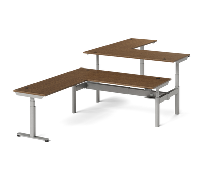 Sol L-Shaped Adjustable-Height Desks for 2