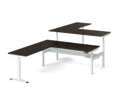 Sol L-Shaped Adjustable-Height Desks for 2
