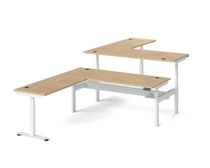 Sol L-Shaped Adjustable-Height Desks for 2