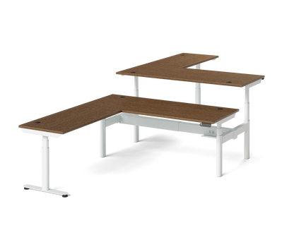 Sol L-Shaped Adjustable-Height Desks for 2