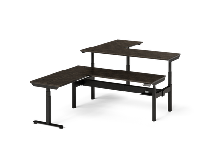 Sol L-Shaped Adjustable-Height Desks for 2