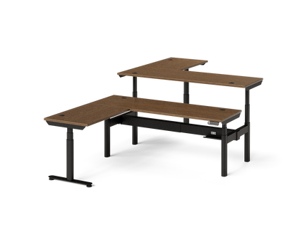 Sol L-Shaped Adjustable-Height Desks for 2