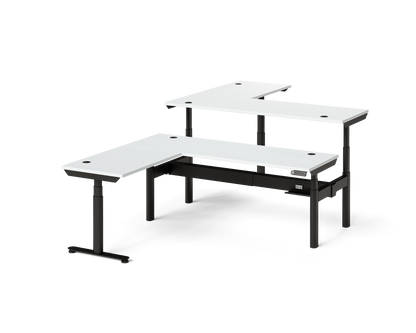 Sol L-Shaped Adjustable-Height Desks for 2