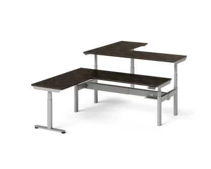 Sol L-Shaped Adjustable-Height Desks for 2