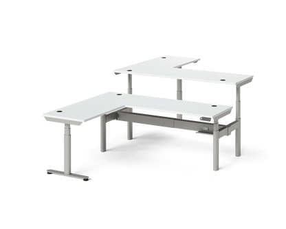 Sol L-Shaped Adjustable-Height Desks for 2
