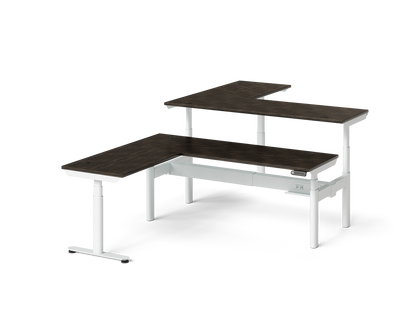 Sol L-Shaped Adjustable-Height Desks for 2