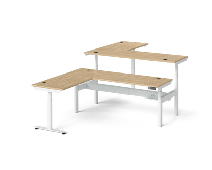 Sol L-Shaped Adjustable-Height Desks for 2