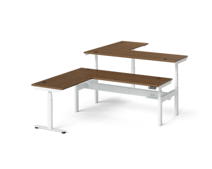 Sol L-Shaped Adjustable-Height Desks for 2