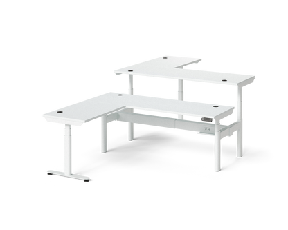 Sol L-Shaped Adjustable-Height Desks for 2