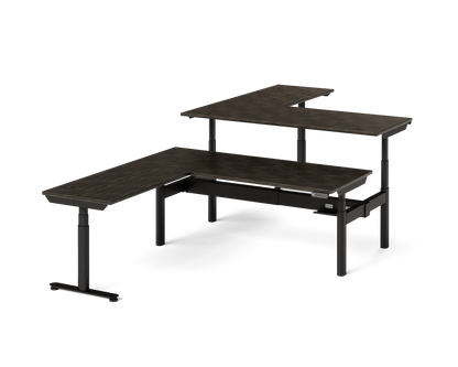 Sol L-Shaped Adjustable-Height Desks for 2