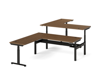 Sol L-Shaped Adjustable-Height Desks for 2