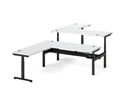 Sol L-Shaped Adjustable-Height Desks for 2