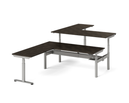 Sol L-Shaped Adjustable-Height Desks for 2