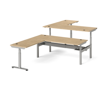 Sol L-Shaped Adjustable-Height Desks for 2